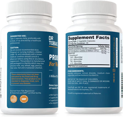 Dr. Tobias Oregano and Caprylic Acid Blend and Probiotics for Women - Supports Gut, Immune, and Urinary Health, Non-GMO