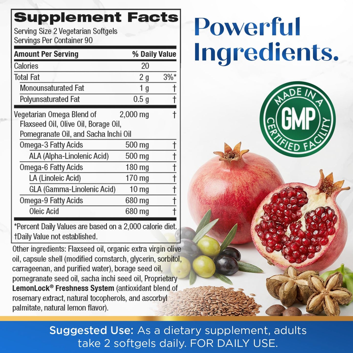 Purity Products Vegan Omega 3 6 9 Formula - “5 in 1” Essential Fatty Acid Complex - Scientifically Formulated Plant-Based Vegan Omega 3-6-9 Essential Fatty Acids Purity Products
