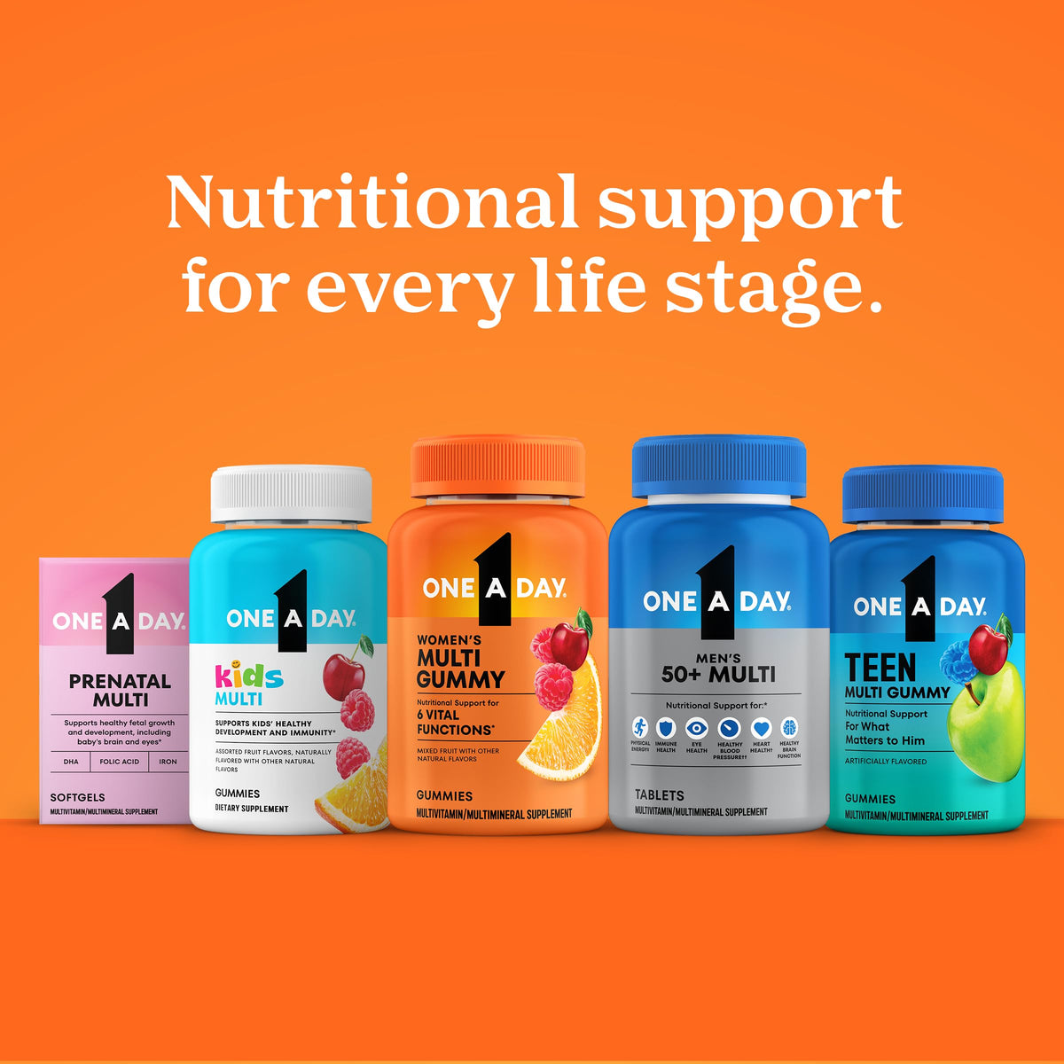 One A Day Multivitamin for Women 50 and Over Tablets, Womens Multivitamin 50 plus with Vitamins D, C, E, Zinc & Biotin, Daily Vitamins ONE A DAY