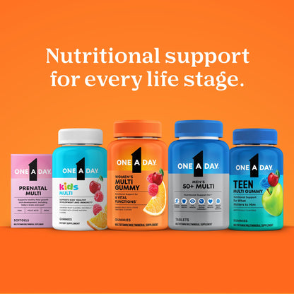 One A Day Multivitamin for Women 50 and Over Tablets, Womens Multivitamin 50 plus with Vitamins D, C, E, Zinc & Biotin, Daily Vitamins ONE A DAY