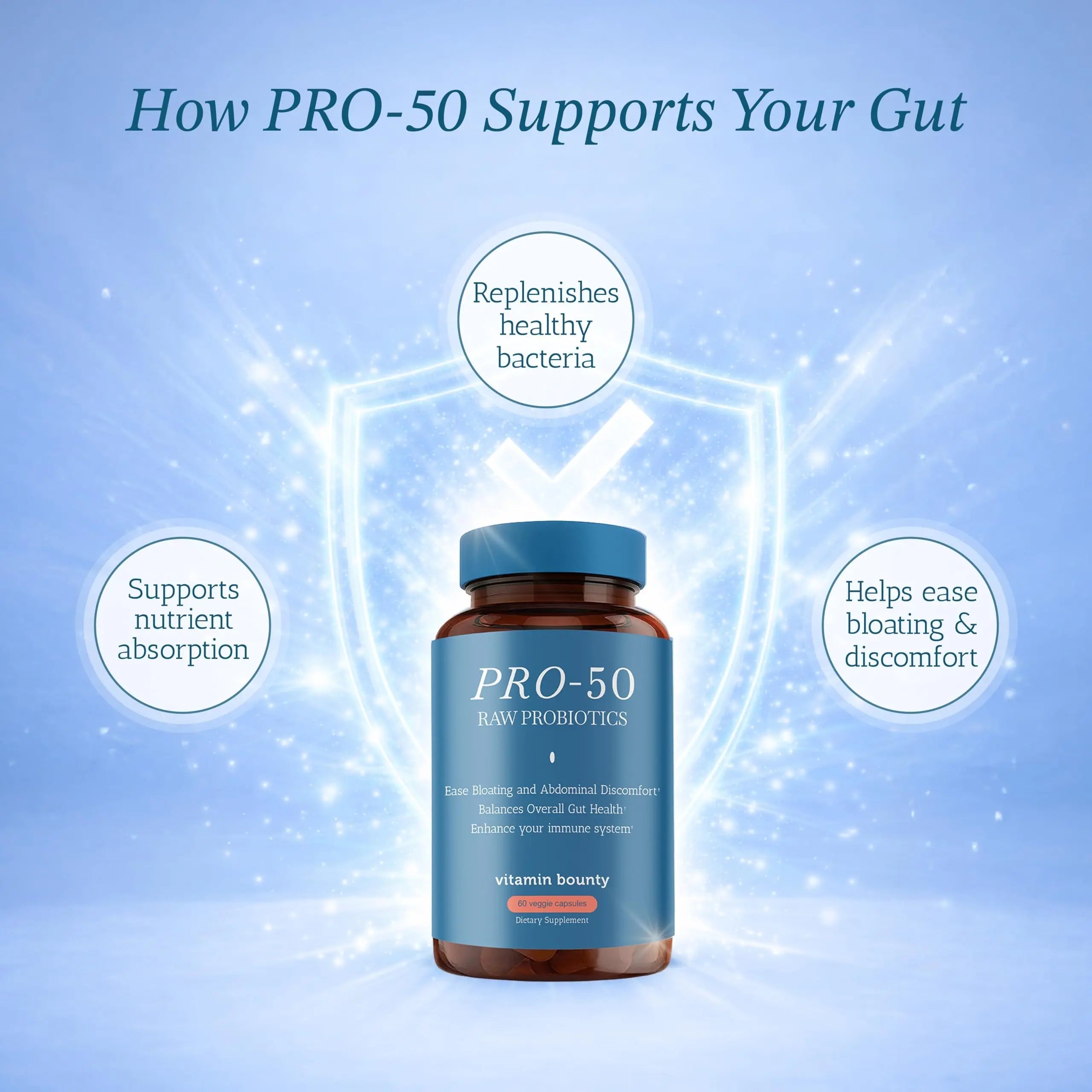Vitamin Bounty Pro-50 Probiotics 50 Billion CFU for Women & Men - 13 Multi Strain Probiotic + Prebiotic - Digestive Health Supplements for Gut Health Support - Delayed Release Capsules for Men & Women Vitamin Bounty buy australia supplements