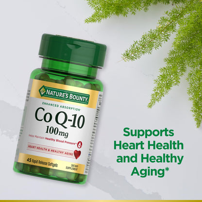 Nature's Bounty CoQ10, Helps Maintain Healthy Blood Pressure, 100 mg, Rapid Release Softgels, 75 Count Gsupps Australia