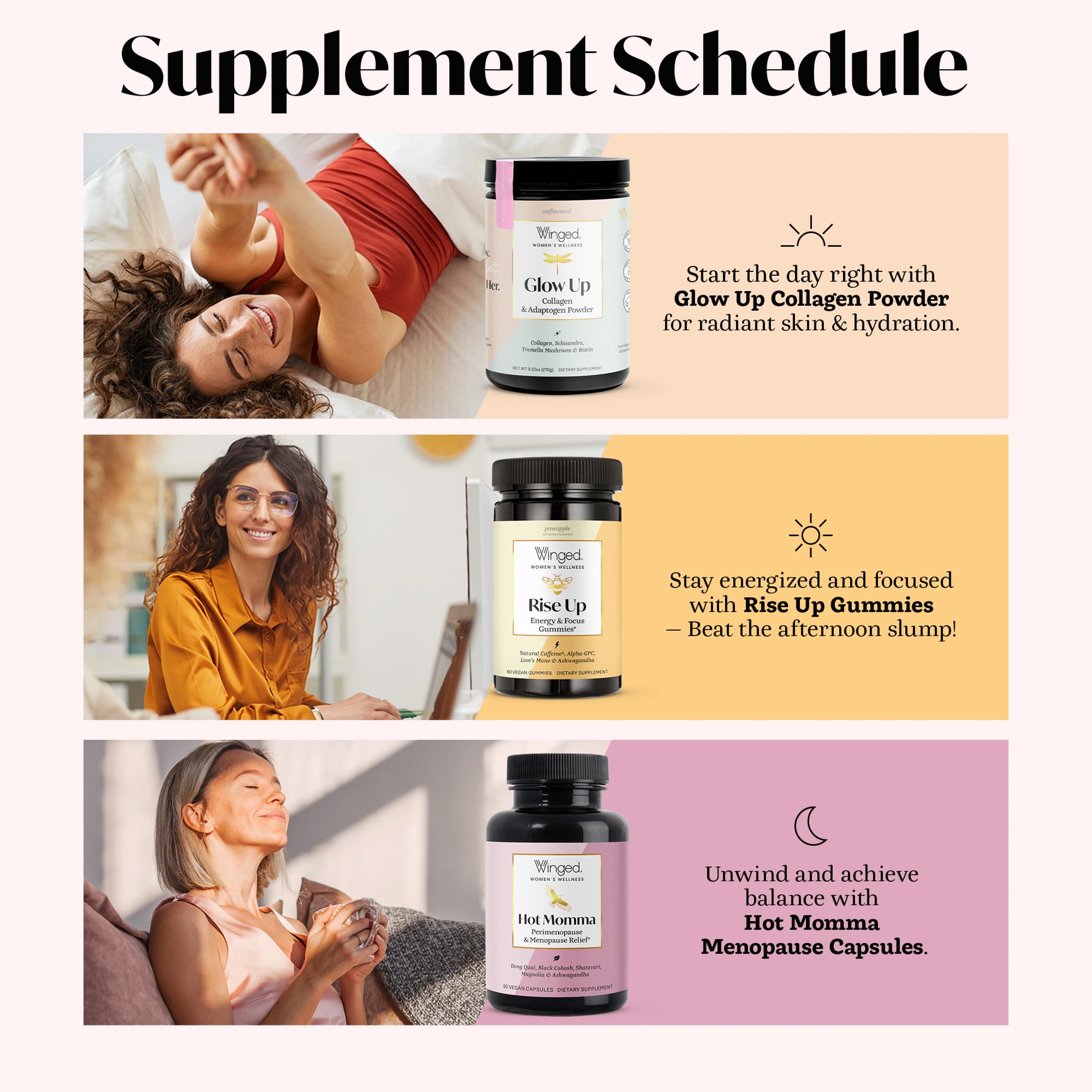 Winged Wellness Hot Momma Menopause Supplements for Women - Hormone-Free Menopause Relief Support for Hot Flashes & Night Sweats with Chaste Tree Berry, Multivitamins & Shatavari - 60 Vegan Capsules Winged Wellness buy australia supplements