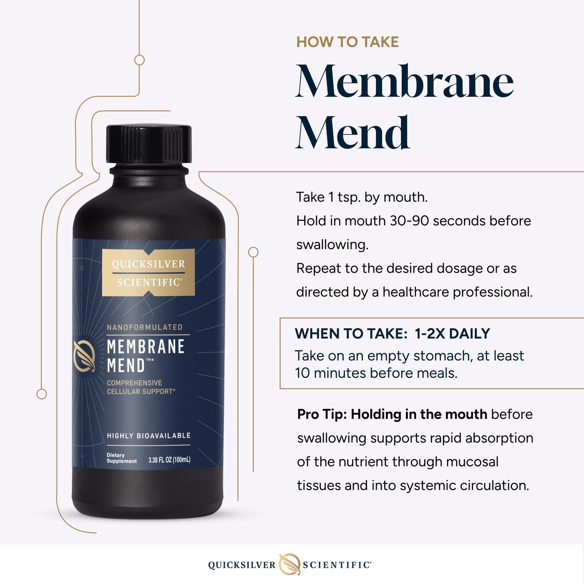 Quicksilver Scientific Membrane Mend - Brain, Cellular & Healthy Aging Support with Phosphatidyl Choline (PC), Vitamin E Tocotrienols, Ahiflower Oil & Astaxanthin Supplements (3.38oz / 100ml) Quicksilver Scientific buy australia supplements