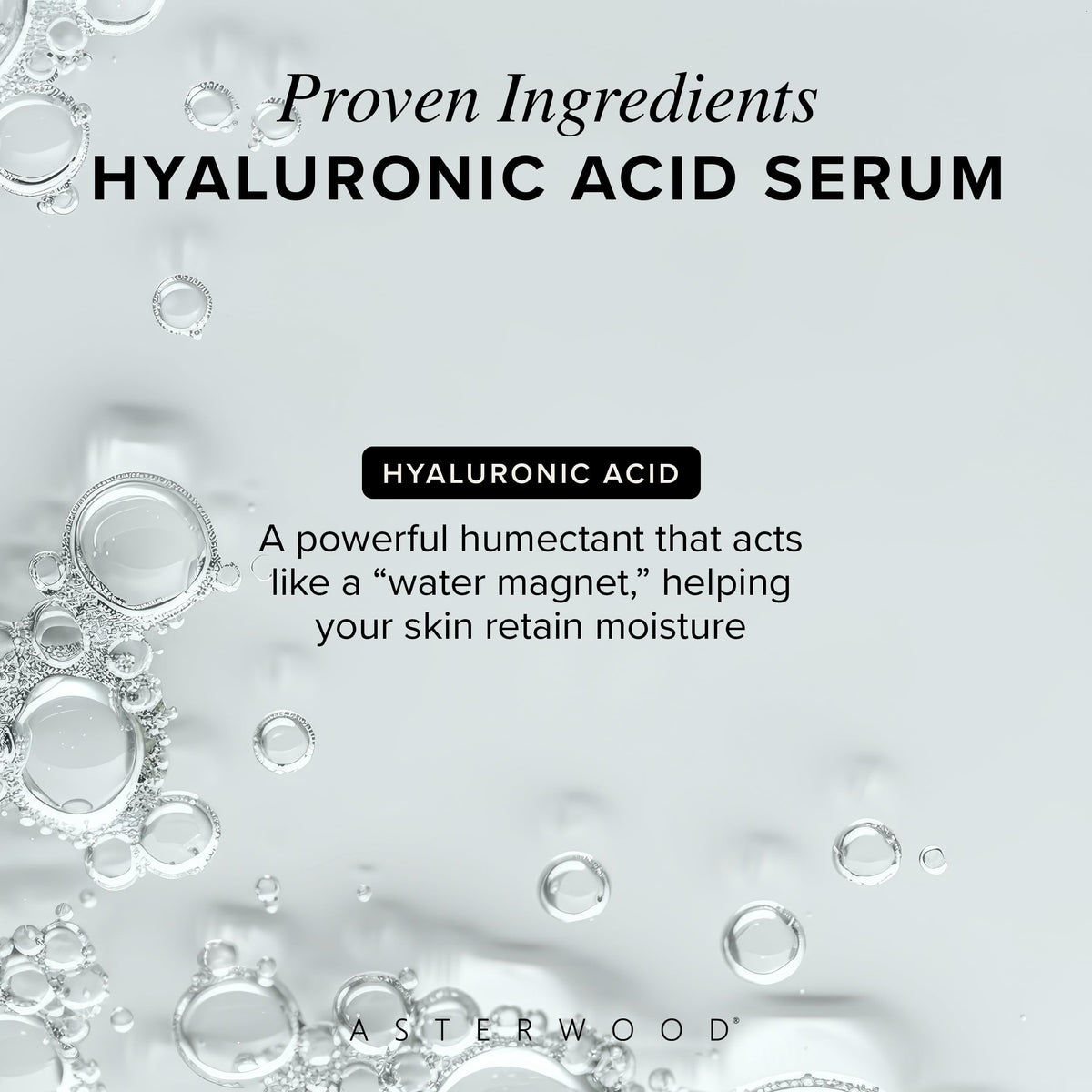 Asterwood Pure Hyaluronic Acid Serum for Face, Anti-Aging & Hydrating Asterwood