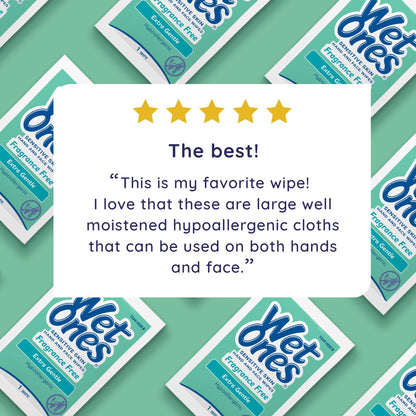 Wet Ones Singles Hand Wipes, Sensitive Skin, Unscented, 24 ct (6 Pack) Wet Ones