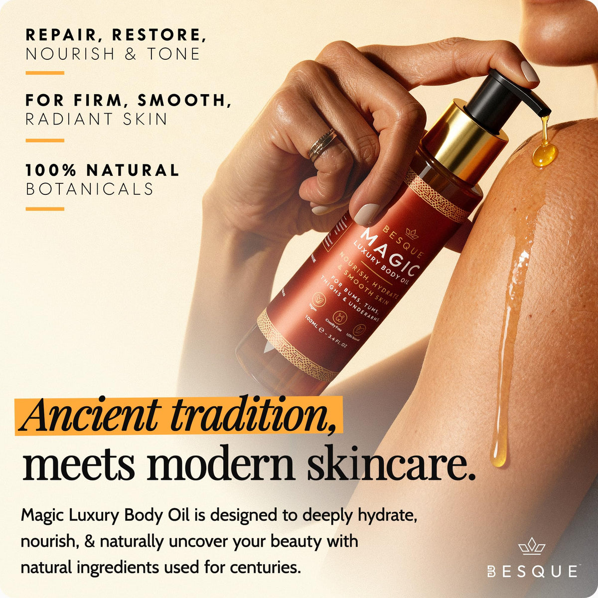 Besque Original Magic Body Oil - Hydrating Body Oils for Women - 3.4 FL OZ Besque