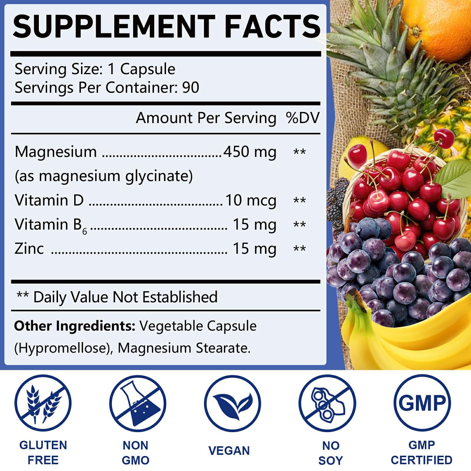 OMOGS High Absorption Magnesium Glycinate, for Supporting Sleep, Muscle Relaxation, Heart Health & Bone Health, Gluten Free, Non-GMO, 90 Vegetarian Capsules OMOGS buy australia supplements
