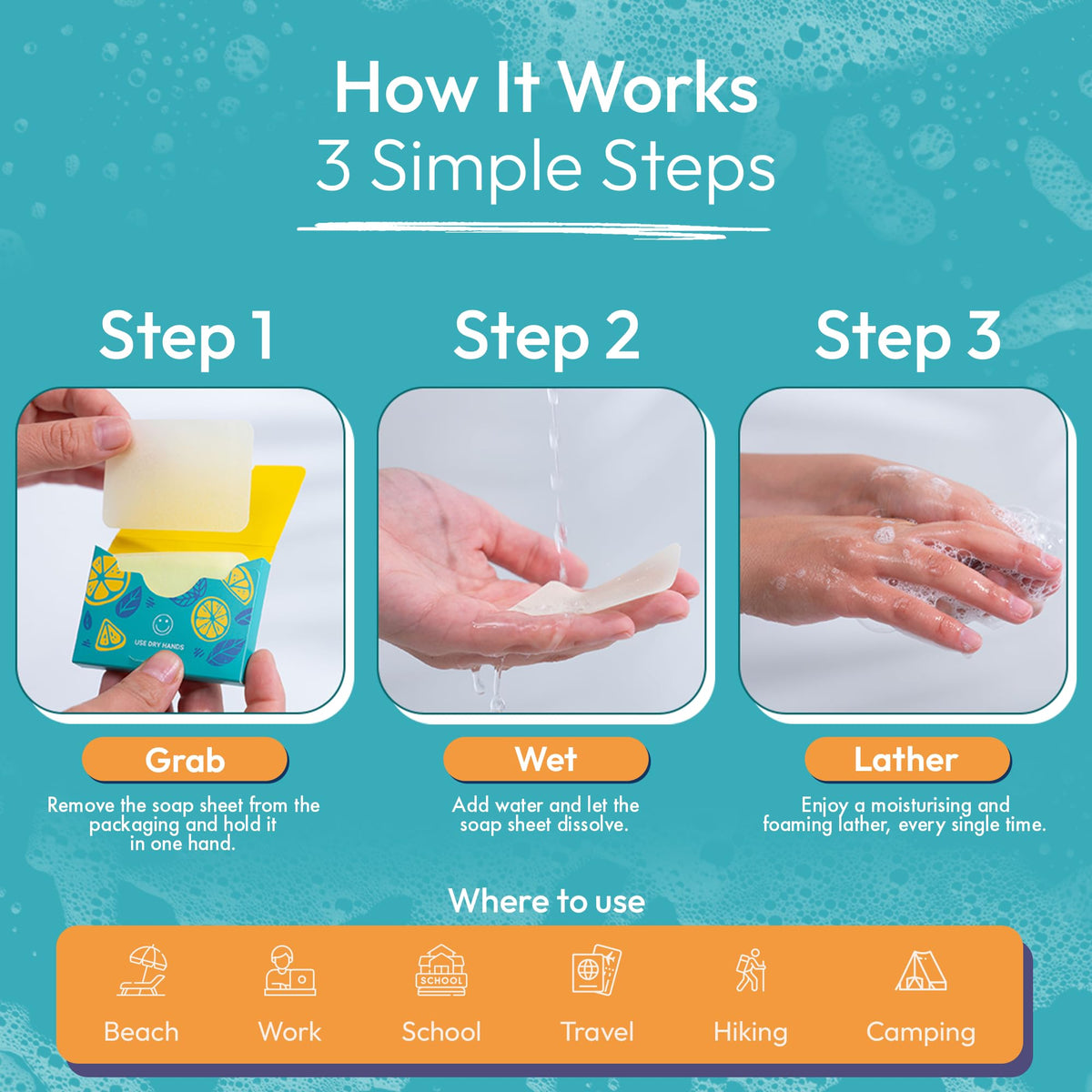 FOMIN Paper Soap Sheets for Hand Washing - 300 Variety Travel Soap Sheets FOMIN