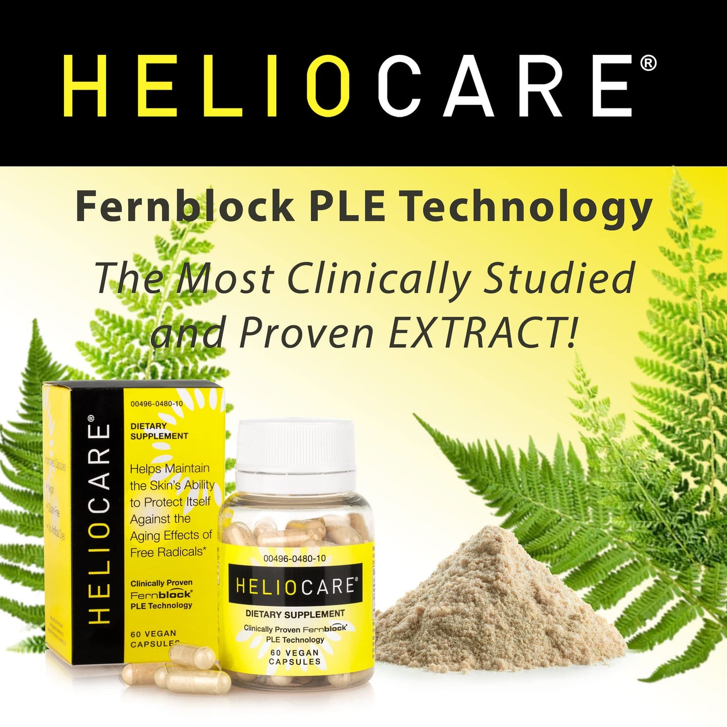 Heliocare Skin Care Dietary Supplement: 240mg Polypodium Leucotomos Extract Pills - Antioxidant Rich Formula with Fernblock Heliocare