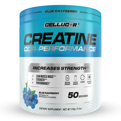 Cellucor Creatine Powder, Blue Raspberry Flavor - Increases Strength, Lean Muscle Mass & Endurance, Micronized Creatine for Fast Absorption Cellucor