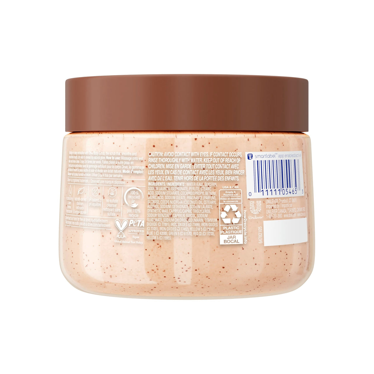 Dove Brown Sugar and Coconut Butter Body Scrub Exfoliates and Deeply 15 oz Dove