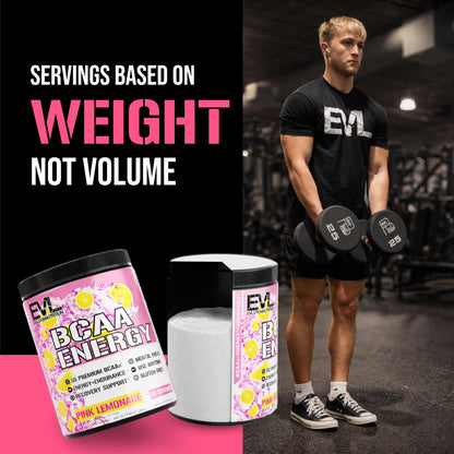 Evlution EVL BCAAs Amino Acids Powder - BCAA Energy Pre Workout Powder for Muscle Recovery Lean Growth and Endurance - Rehydrating Post Workout Recovery Evlution