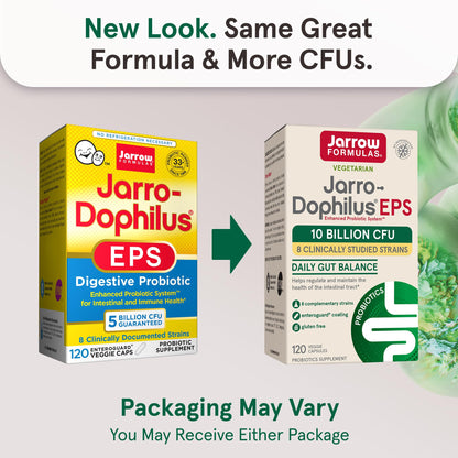 Jarrow Formulas Jarro Dophilus Probiotics 10 Billion CFU - Probiotic Supplement Capsules for Digestive Health & Gut Health for Women and Men Jarrow Formulas