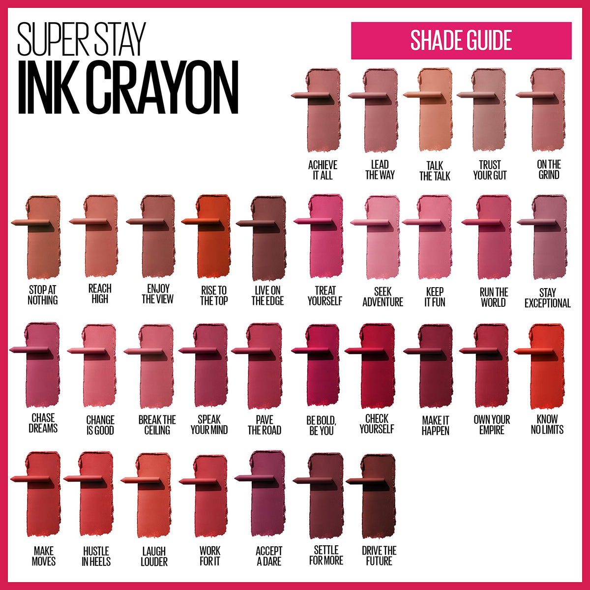 Maybelline Super Stay Ink Crayon Lipstick Makeup, Precision Tip Matte Lip Crayon with Built-in Sharpener, Longwear Up To 8Hrs, Lead The Way, Pink Beige, 1 Count MAYBELLINE