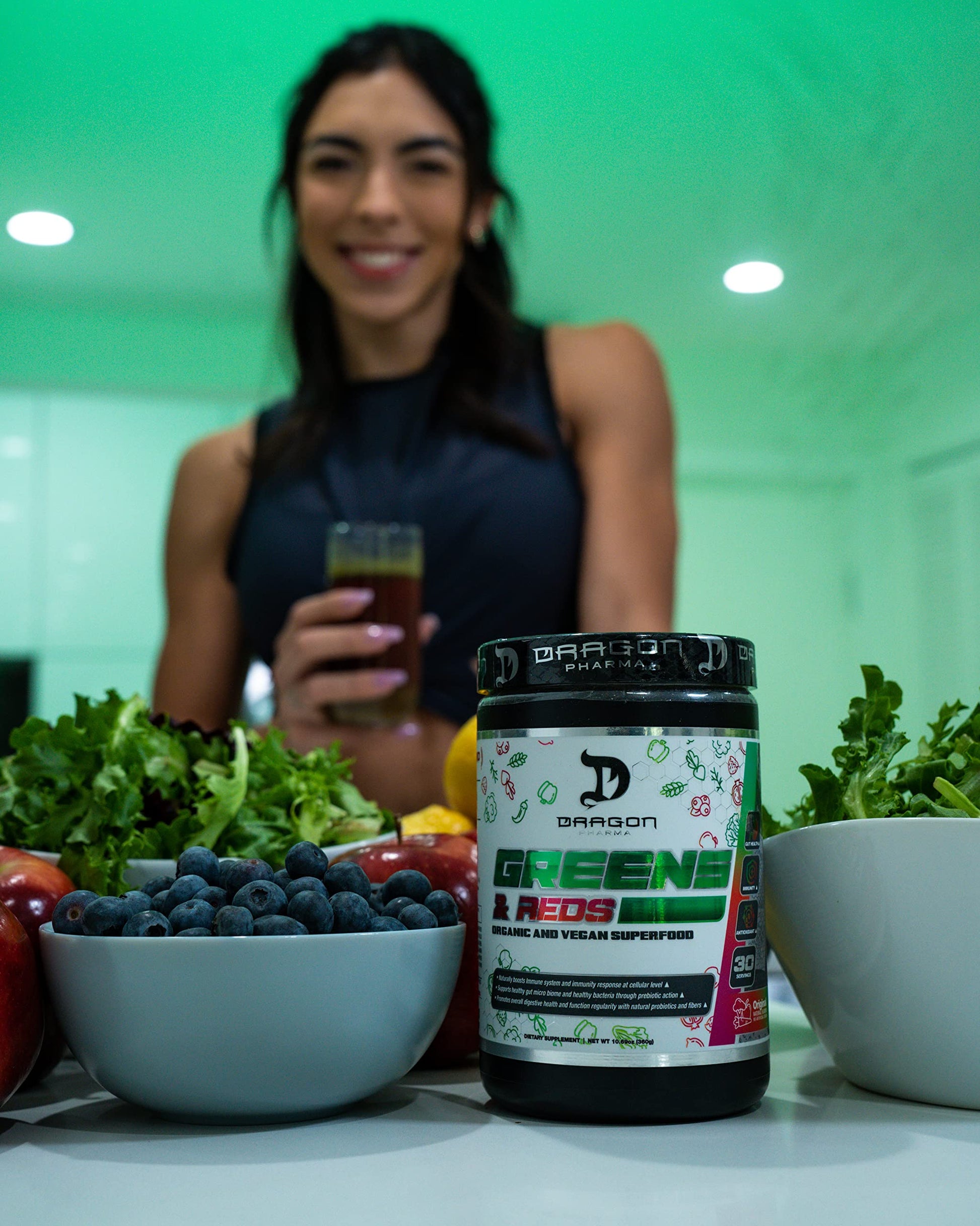 DRAGON PHARMA Greens and Reds, Over 23 Nutritious Superfoods, Reds and Vegetables, Optimal Health and Wellness (30 Servings, Original) DRAGON PHARMA buy australia supplements
