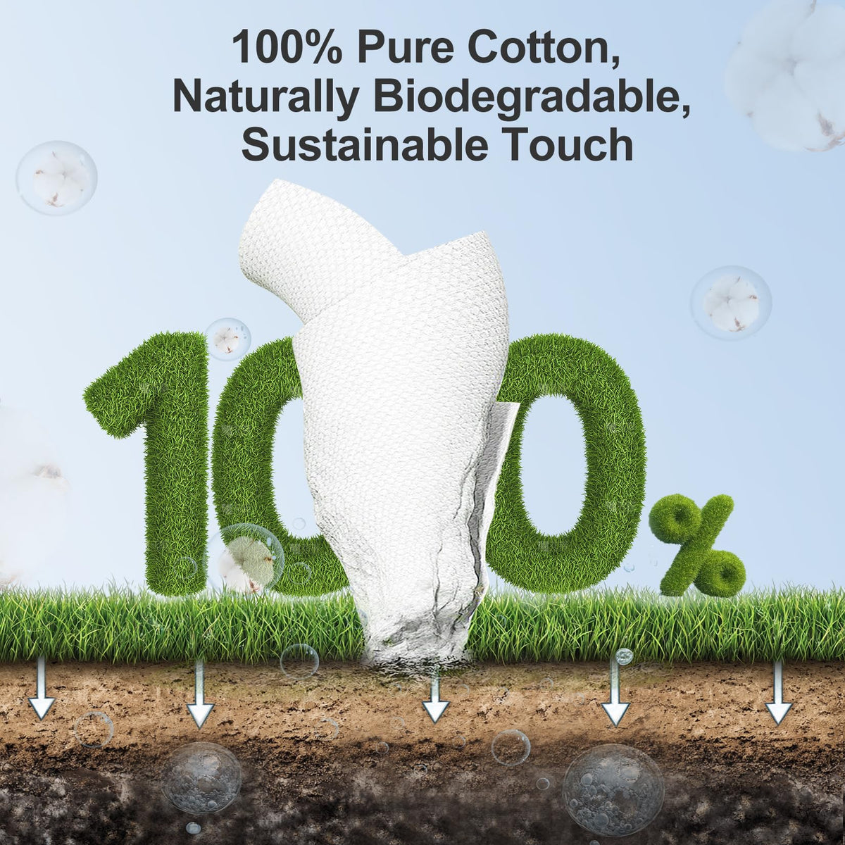 Winner XL Disposable Face Towels, 100% Cotton, 55 Count (Pack of 1) Winner