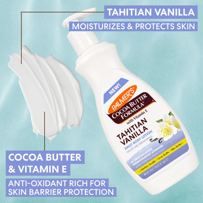Palmer's Cocoa Butter Formula Tahitian Vanilla Body Lotion, 13.5 Oz, Daily Moisturizing Lotion for Dry Skin with Shea Butter & Vitamin E Palmer's