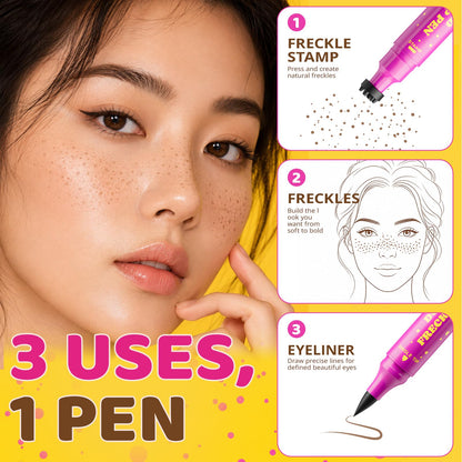 Dual-Ended Freckle Stamp Pen,Sponge Stamp & Precision Tip,Mousy Brown 02 Jolilab