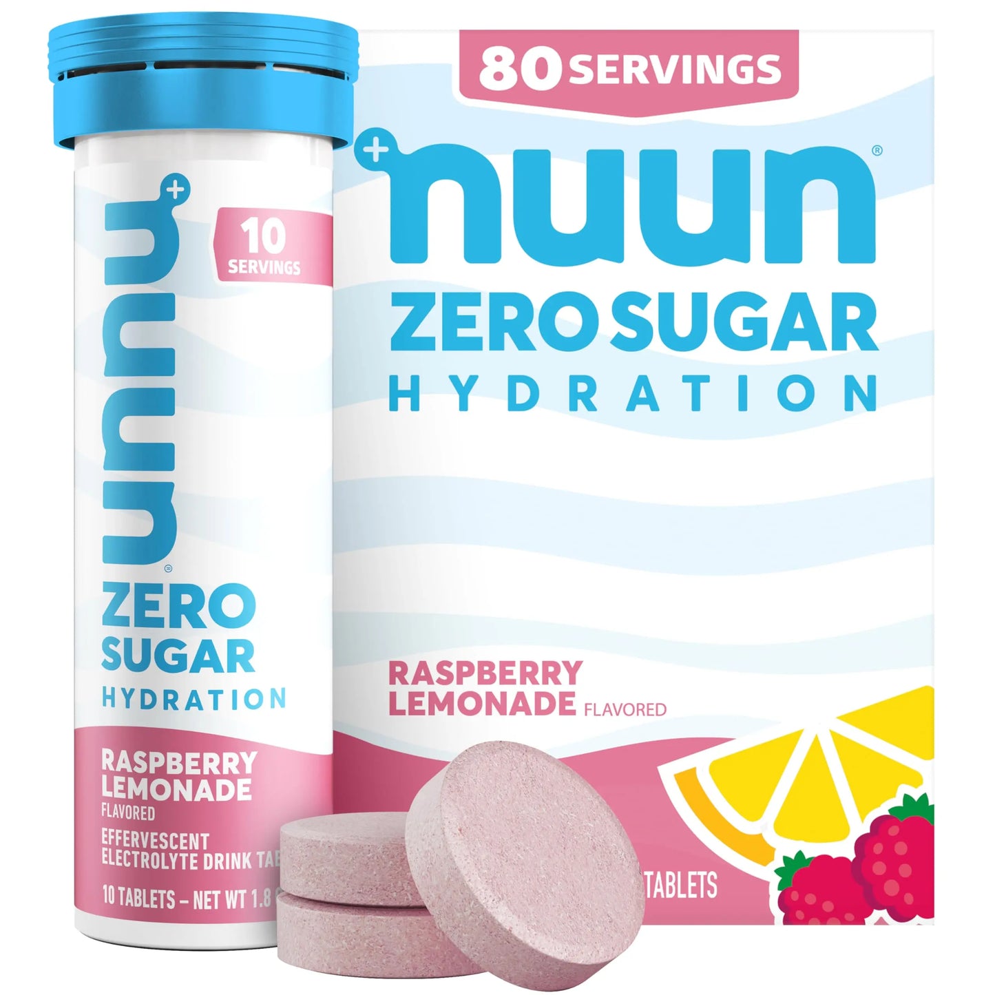 Nuun Zero Sugar Hydration Electrolyte Tablets - Sodium, Potassium, Chloride, Calcium, Magnesium, Light & Delicious Fruit Flavors, No Sugar, Gluten Free, Vegan, Nuun