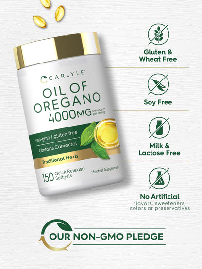 Carlyle Oregano Oil Supplement | 150 Softgel Capsules | Contains Carvacrol | Non-GMO & Gluten Free Formula Carlyle