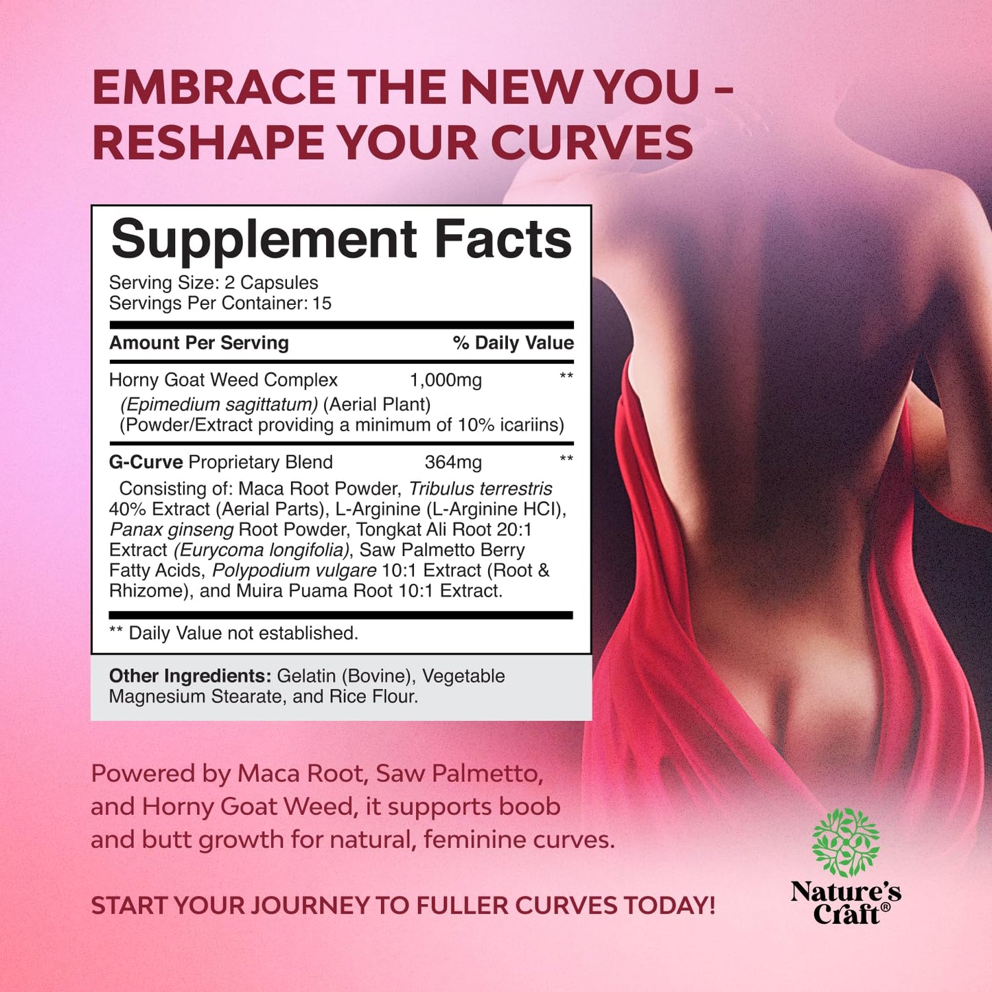 G-Curve Butt and Breast Growth Capsules - Horny Goat Weed Muira Puama & Maca Root for Butt Growth Support - Advanced Herbal Formula - Supports Bigger Butt & Bigger Breast - Easy to Swallow - 60 Count Gsupps Australia
