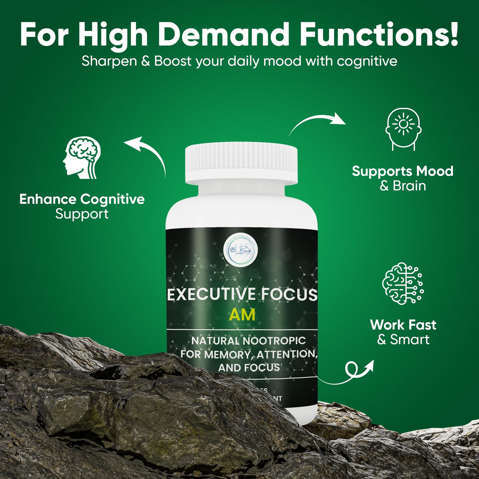 12-in-1 Natural Nootropic Brain Supplement for Memory and Focus, Nootropic for Men & Women, Brain Support Pill for Adults, Brain Vitamins - Focus 30 Day Supply Executive Focus buy australia supplements