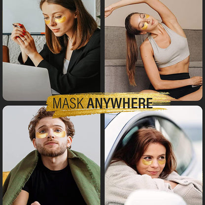 Maskiss 24k Gold Under Eye Patches (50 Pairs), eye mask, Collagen Skin Care Products, Eye Patches for Puffy Eyes, eye masks for dark circles and puffiness Maskiss