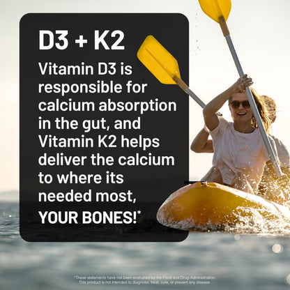 NatureWise Vitamin D3 1000IU + K2 (MK7) 100mcg with Organic Extra Virgin Coconut Oil - Supports Calcium Absorption, Bone & Immune Health - Non-GMO NatureWise