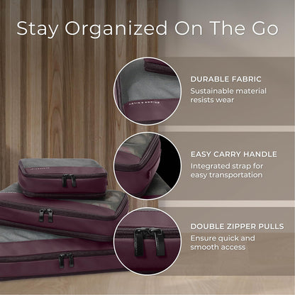 Briggs & Riley Compression Packing Cube Set for Women & Men - Bag Organizer for Checked Suitcase & Luggage, Pack Accessories for Vacation - 3-Piece, Black Gsupps Australia