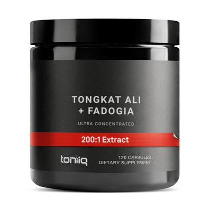 Tongkat Ali Fadogia Agrestis - Ultra High Potency 200:1 Tongkat Ali & 30:1 Fadogia Agrestis - 2% Eurycomanone -Third-Party Lab Tested - 120 Capsules Toniiq buy supplements Au