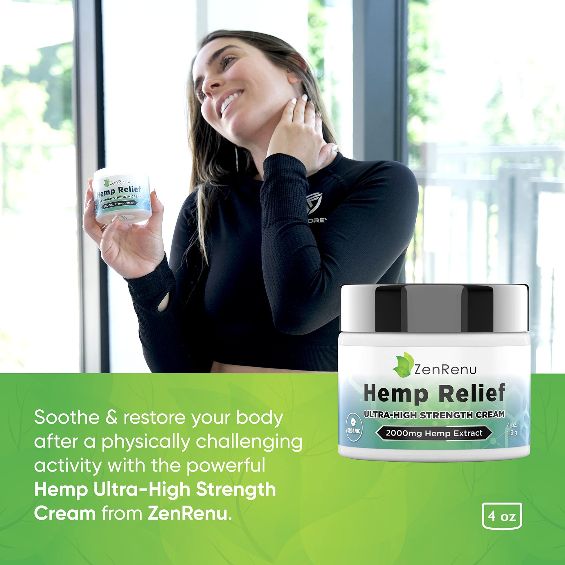 Hemp Cream Maximum Strength - Menthol Rub with Hemp Oil, Arnica, Lavender, Aloe Vera, Kava Kava, & Camphor - Natural Hemp Muscle Rub Cream for Skin, Muscles & Joints - ZenRenu, 4 oz Zenrenu buy australia supplements