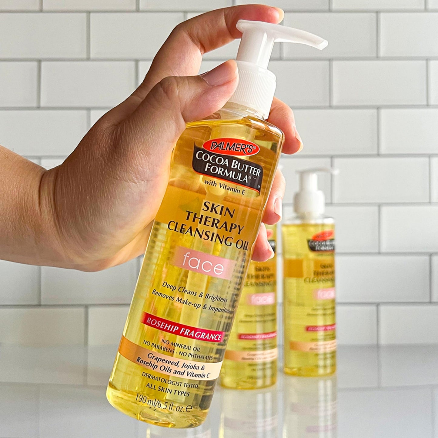 Palmer's Cocoa Butter Formula Skin Therapy Cleansing Oil, Gentle Makeup Remover with Rosehip Oil and Vitamin C, 6.5 Ounce Palmer's