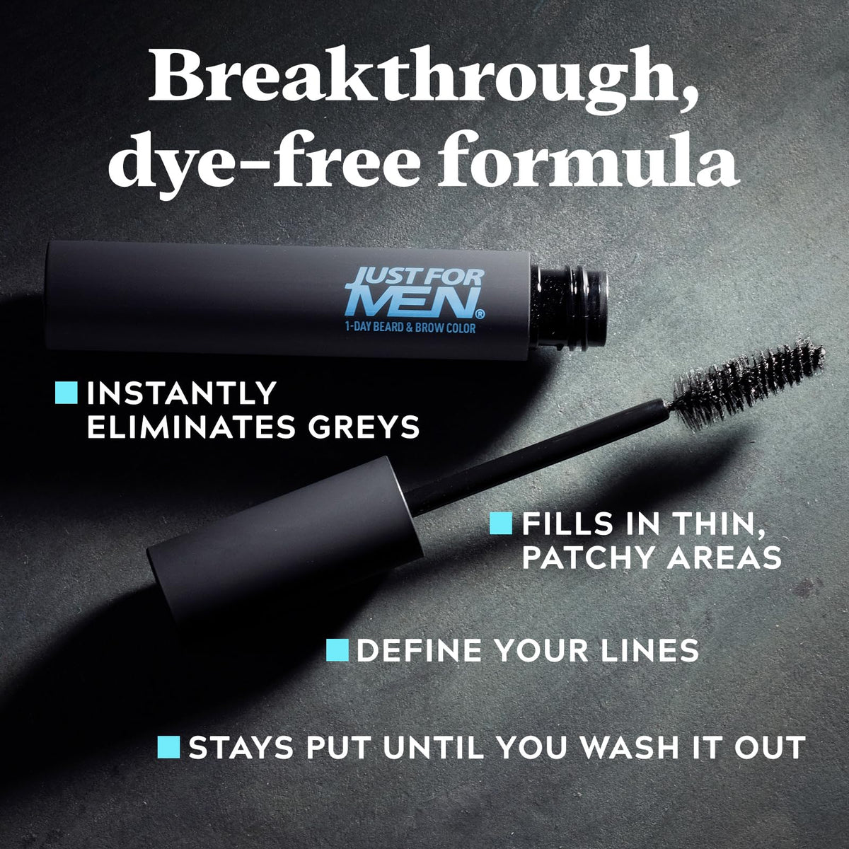 JUST FOR MEN 1-Day Beard & Brow Color, Temporary Color, Black Just for Men