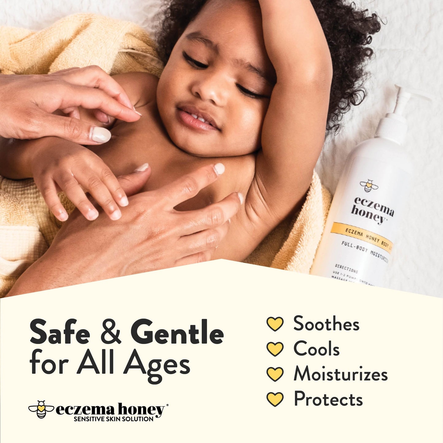 ECZEMA HONEY Oatmeal Body Lotion - Hand & Body Cream for Eczema Relief - Natural Dry Skin Repair (16 Oz) ECZEMA HONEY