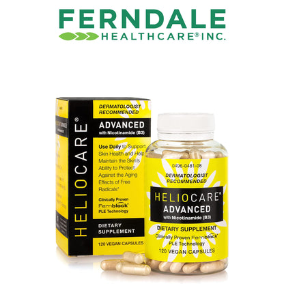 Heliocare Advanced Niacin B3 Supplement: Fernblock PLE Extract 240mg Per Serving - Supports Skin Cell Health W/Antioxidant Heliocare