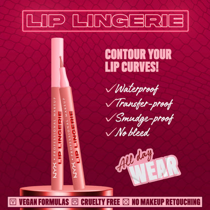 NYX PROFESSIONAL MAKEUP Lip Lingerie Liner Stain, Seamless Make Up with All-Day Stain, Waterproof Lip Stain Finish - Cuff Me NYX PROFESSIONAL MAKEUP