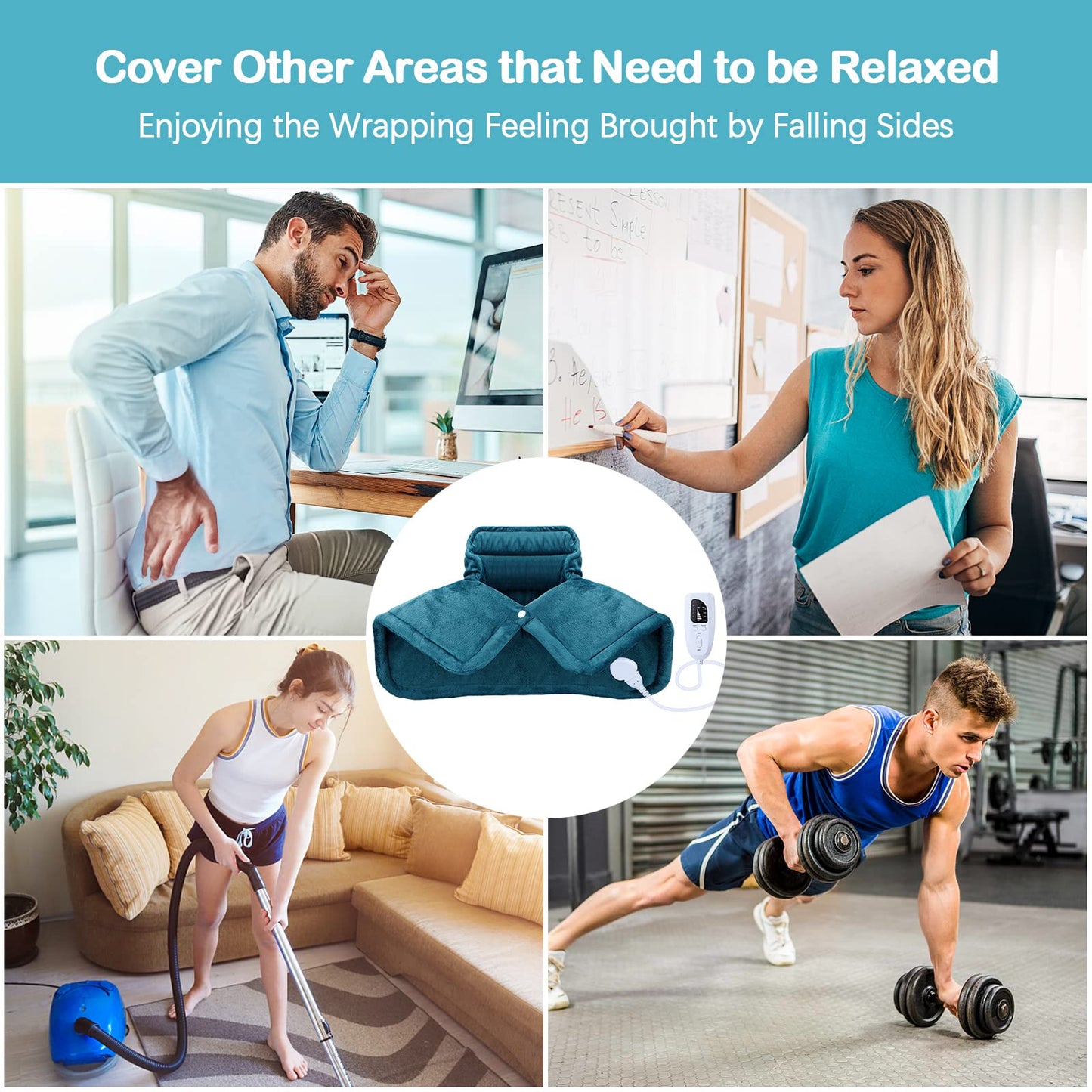 NIUONSIX Heating Pad for Neck and Shoulders 2lb Weighted Neck Heating Pad for Pain NIUONSIXBuy Supplements Australia