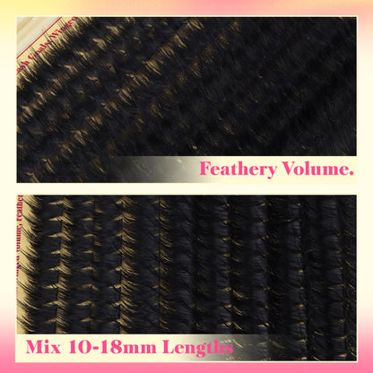 Volume Lash Clusters with Spiky Manga Lash Clusters 300D Eyelash Clusters 10-18MM Thick Wispy D Curl Cluster Eyelash Extensions 3D Fluffy Cluster Eyelash Extensions by FANXITON FANXITON