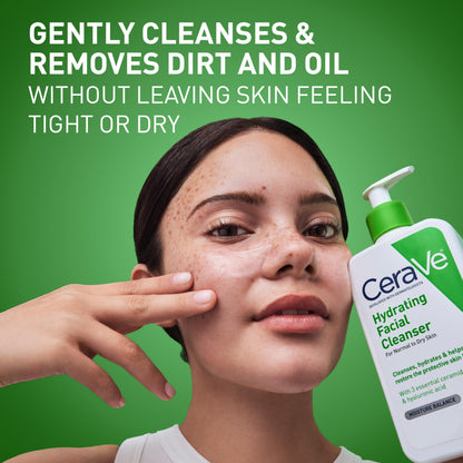 CeraVe Hydrating Cleanser with Hyaluronic Acid, Face Wash for Dry Skin,16oz CeraVe