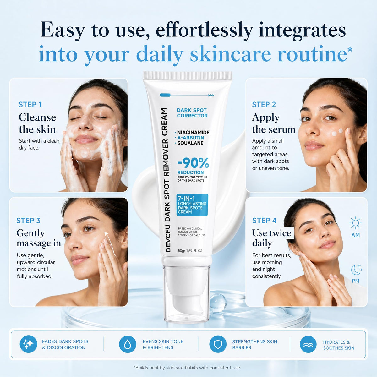 Devcfu Dark Spot Remover for Face, Evens Complexion for Daily, 1.69 FL OZ Devcfu