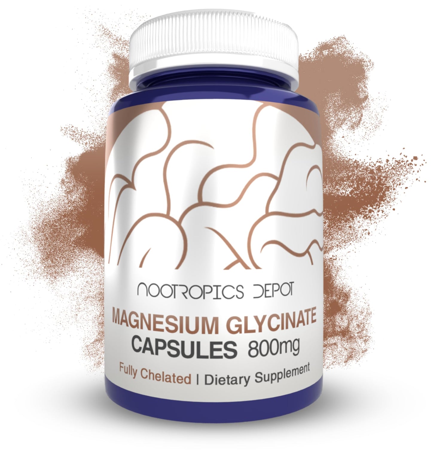 Nootropics Depot Magnesium Glycinate Capsules | Magnesium Supplement | 1600mg Magnesium Bisglycinate | 200mg Elemental Magnesium | High Absorption, Gentle on Stomach, Sleep & Muscle Support | 180ct
