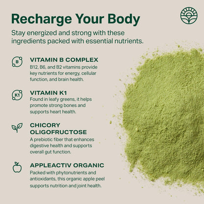 Proper, The Greens Daily Boost Organic Greens Powder. Whole Food, Apple Flavour Veggie Powder Superfood with Wheatgrass, Spirulina, Chlorella, Probiotics. Proper