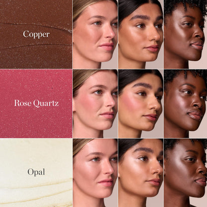 Ogee Face Stick Crystal Collection Trio - Contour Stick Makeup Collection - Certified Organic Contour Palette - Includes Bronzer Stick, Blush Stick & Highlighter Stick Ogee