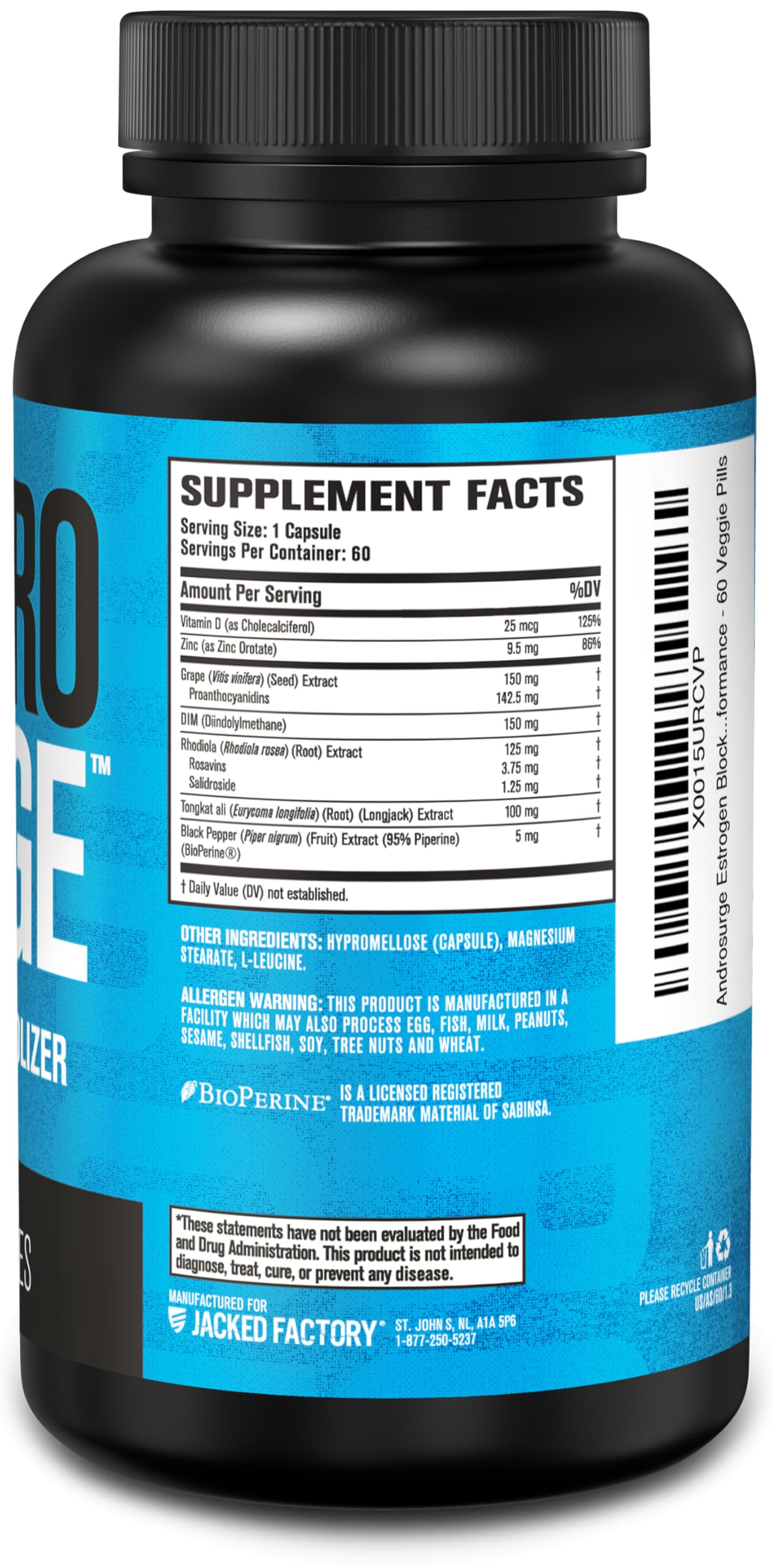 Jacked Factory Androsurge Estrogen Blocker for Men - Natural Testosterone Booster for Men & Estrogen Metabolizer with Tongkat Ali, DIM, Long Jack & More Jacked Factory buy australia supplements