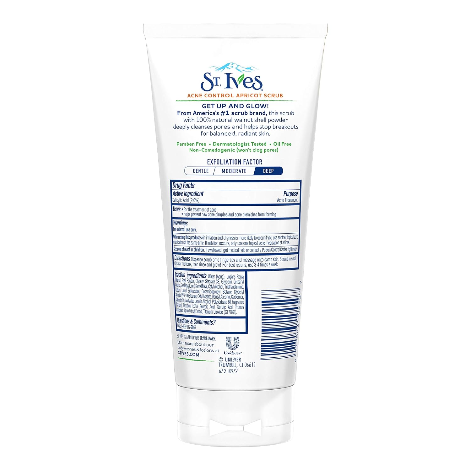 St. Ives Acne Control Face Scrub Deeply Exfoliates and Prevents Acne for Smooth, Glowing Skin Apricot Made with Oil-Free Salicylic Acid Acne Medication, Made with 100% Natural Exfoliants 6 oz Gsupps Australia