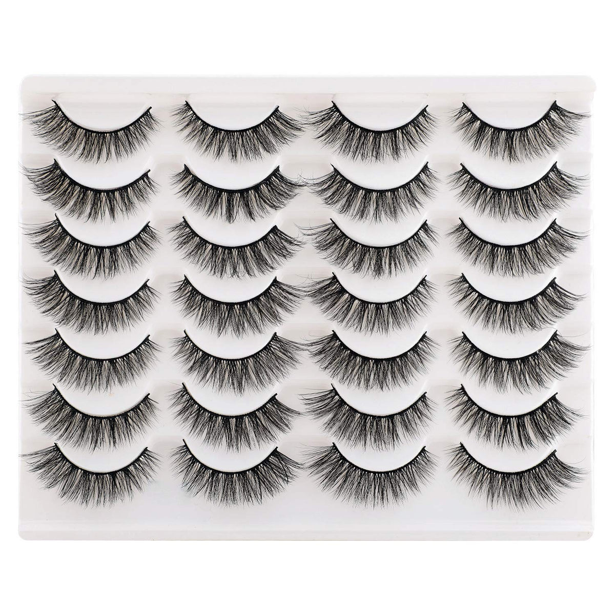 Newcally Lashes False Eyelashes Cat Eyes Wispy Natural Faux Mink Lashes 14 Pairs Pack Light Volume Short Fake Eye Lashes Multipack Newcally