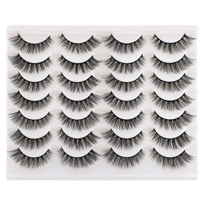 Newcally Lashes False Eyelashes Cat Eyes Wispy Natural Faux Mink Lashes 14 Pairs Pack Light Volume Short Fake Eye Lashes Multipack Newcally