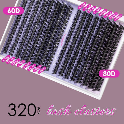 Ocean Pearl 320Pcs Lash Clusters Kit,Thick Eyelash Clusters, Eyelashes Ocean Pearl