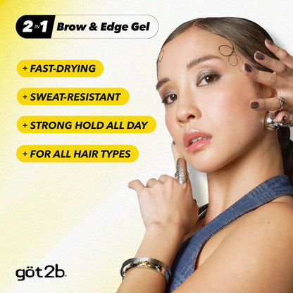got2b Glued Brow Gel & Edge Control, Strong Hold, Clear, 0.54 Fl Oz Got2B
